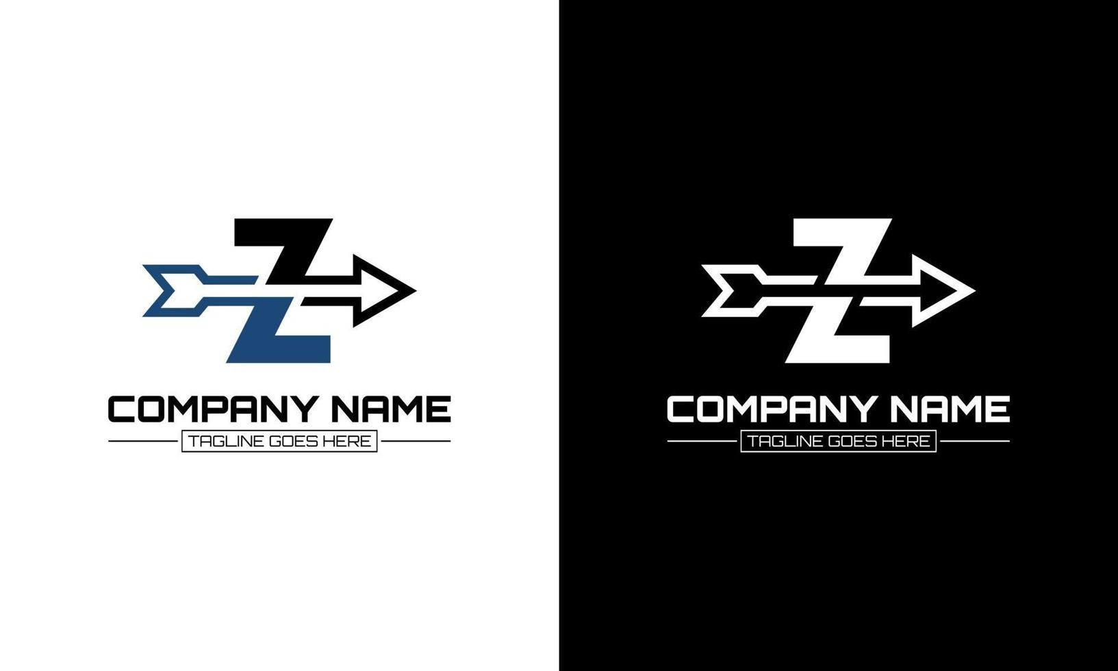 Vector illustration of letter Z logo shape arrow graphic