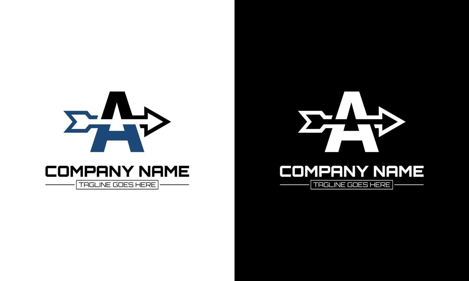 Vector illustration of letter A logo shape arrow graphic