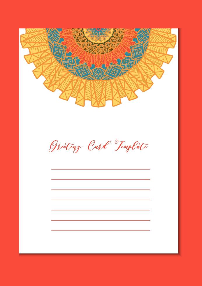 tarjeta de plantilla mandala oriental vector