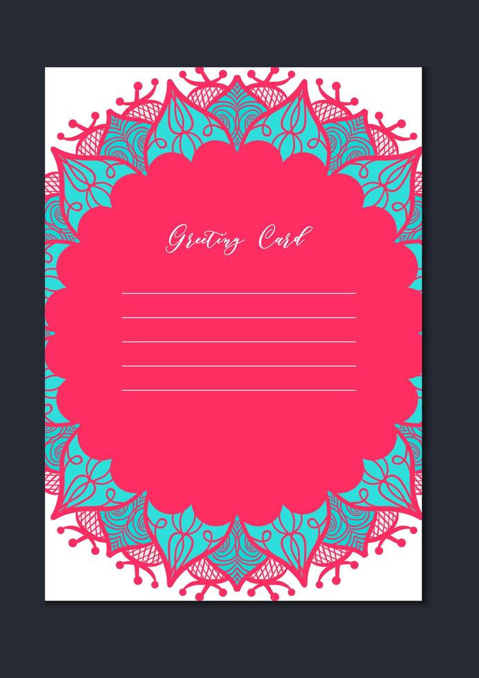 Mandala vintage template card vector