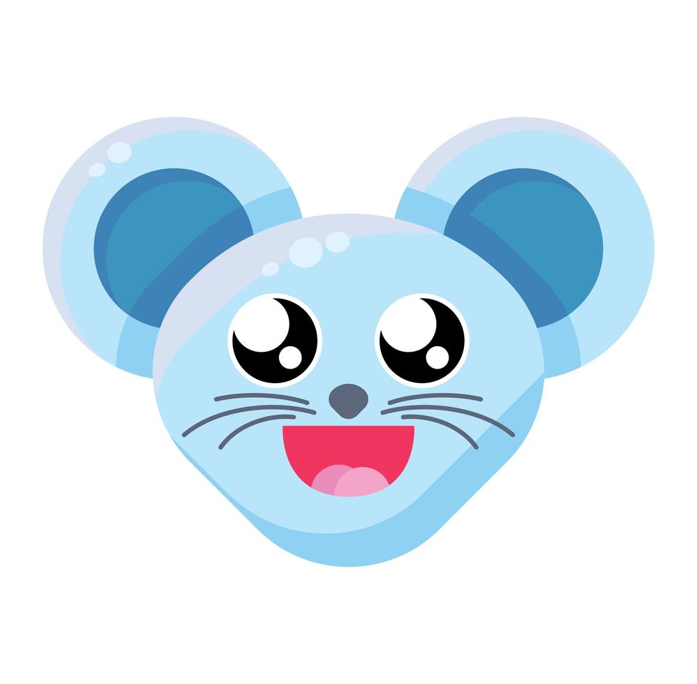 emoticon de cara feliz de ratón vector