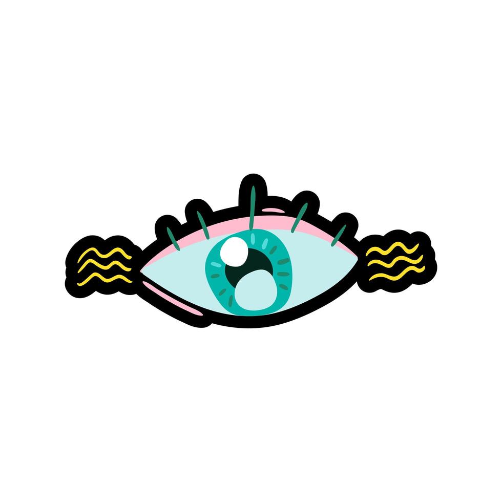 Eye stitched frame illustration vector