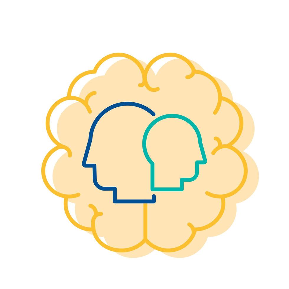 Psychology Physiology Icon Human Brain Activity vector