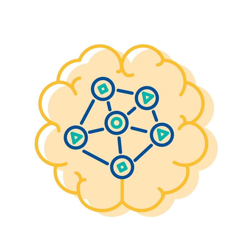 Network Sign On Brain Icon Social Media Analysis vector