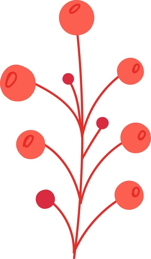 vector de rama de arbusto de bayas rojas de viburnum o grosella