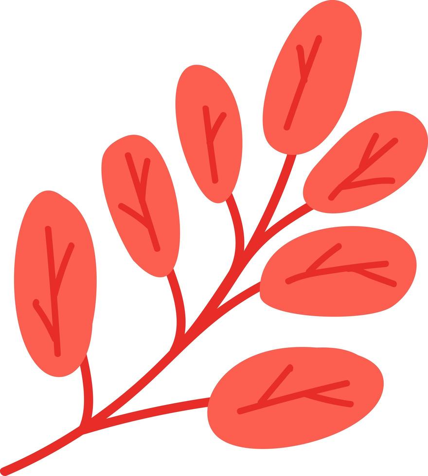 Viburnum or currant red berry bush branch vector