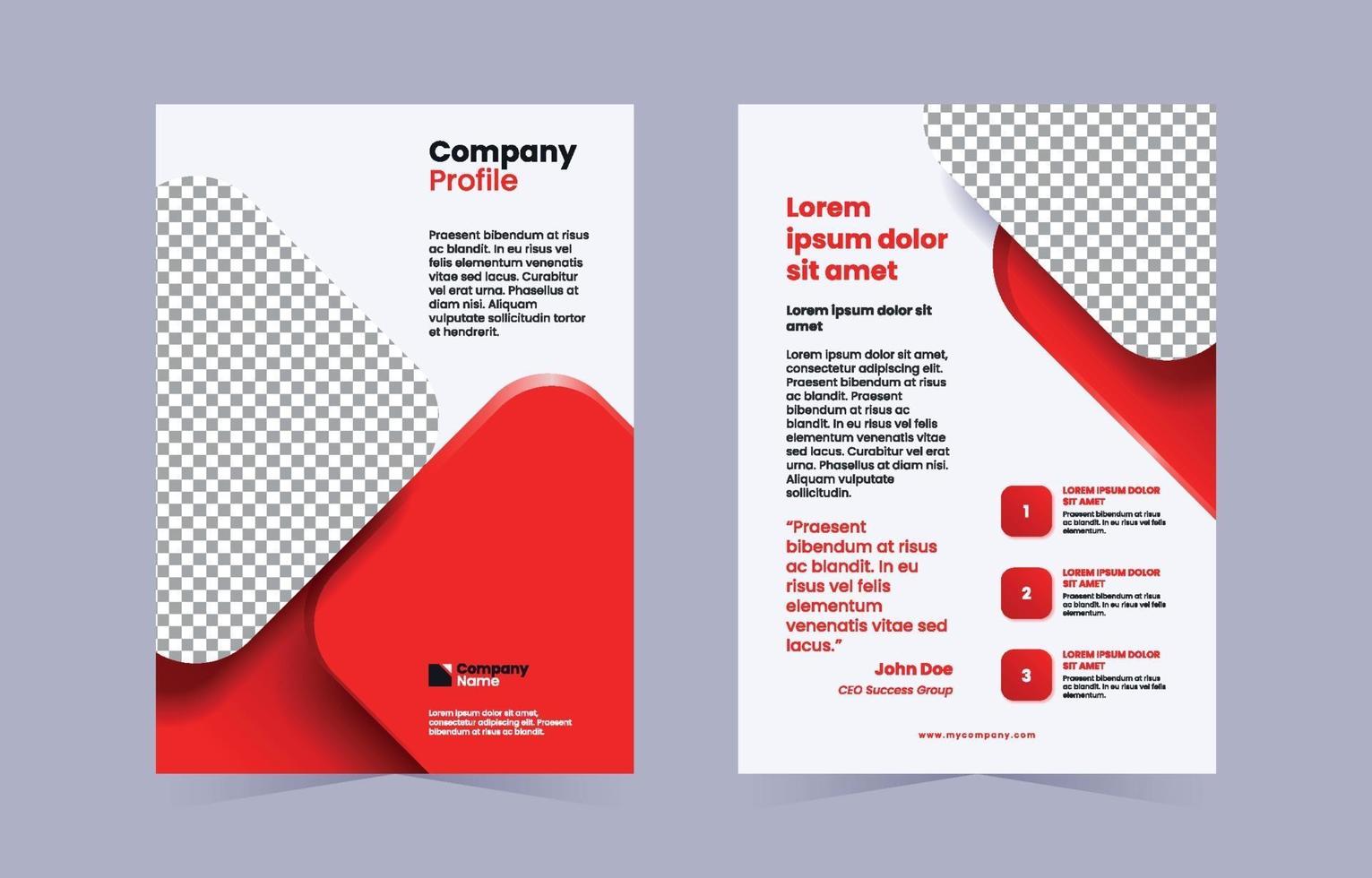 Red Gradient Modern Company Profile Cover vector