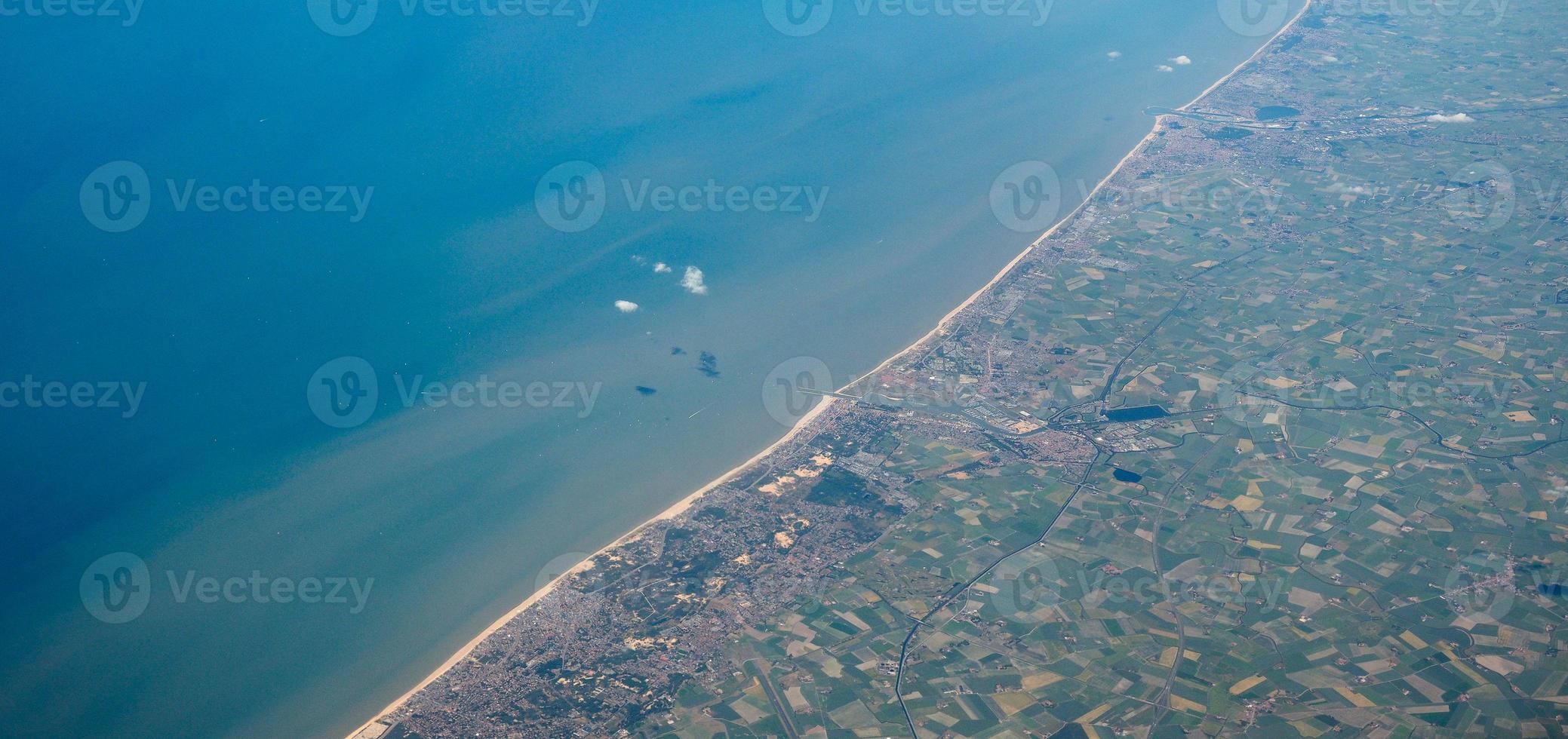 Aerial view of Belgium coast photo