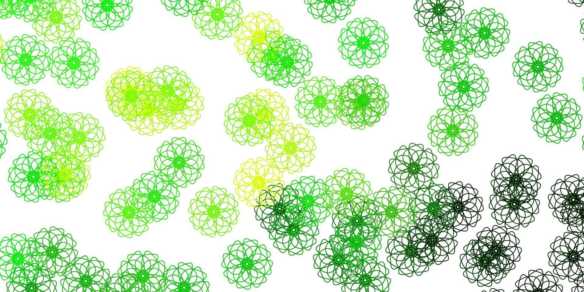 diseño natural del vector verde claro, amarillo con flores.