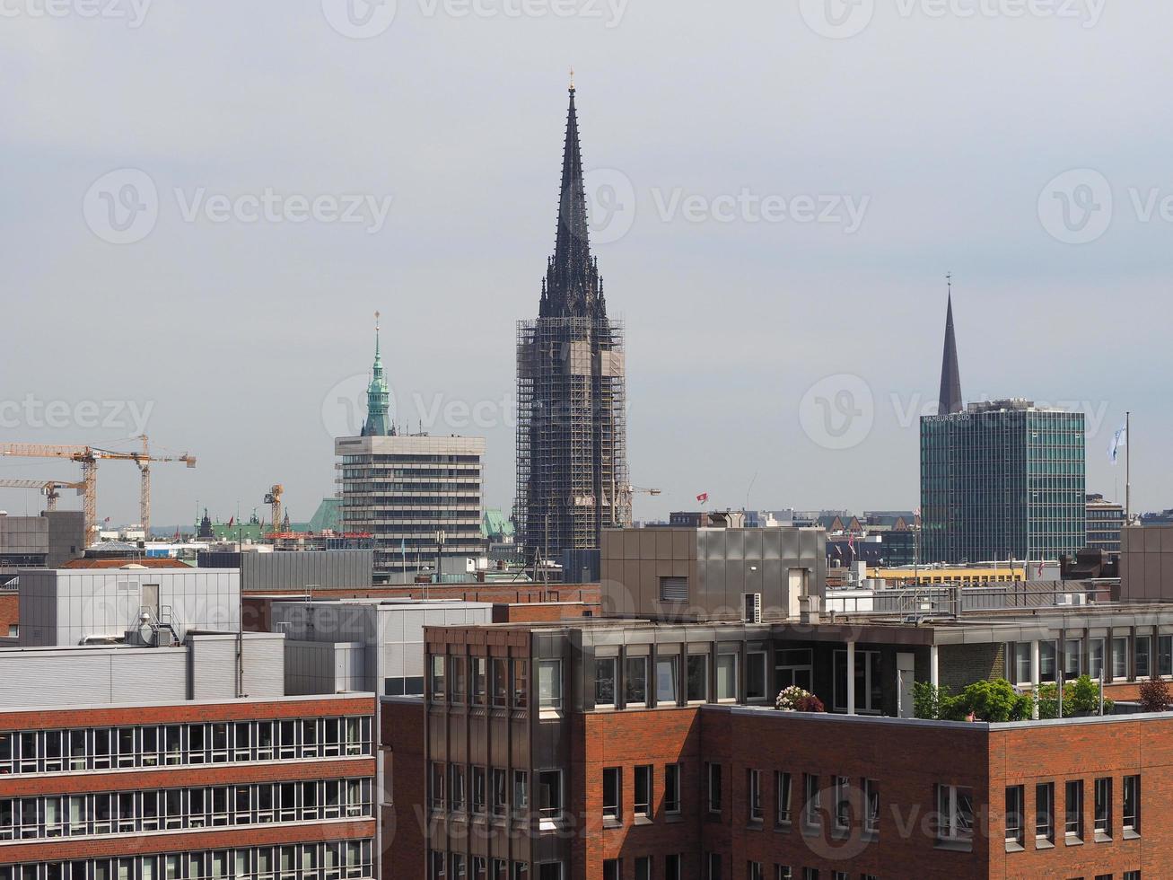 Vista del horizonte de Hamburgo foto