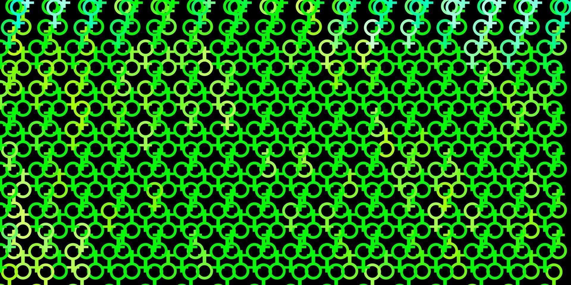 Dark Green, Yellow vector background with occult symbols.
