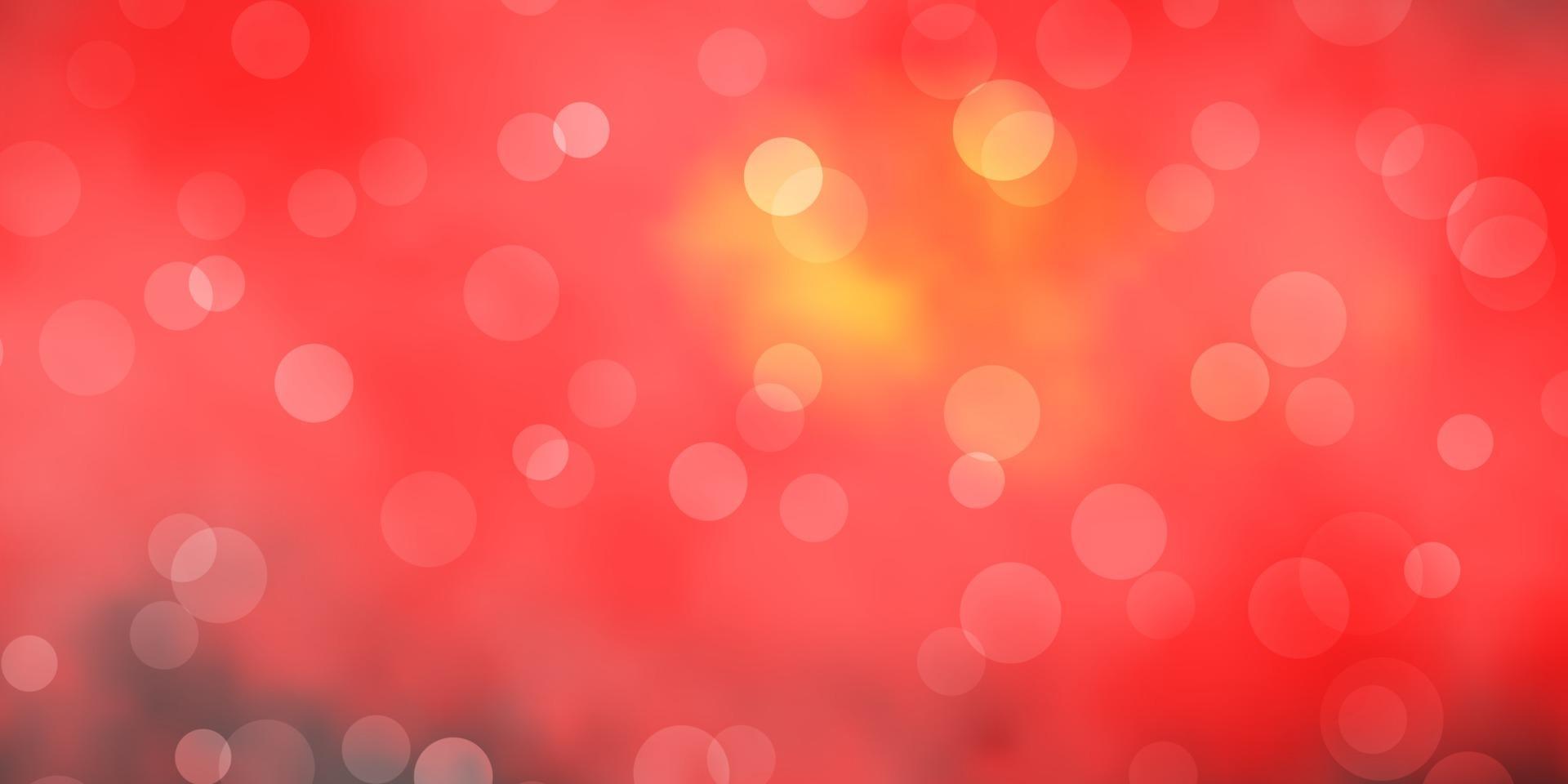 Dark Red, Yellow vector background with bubbles.