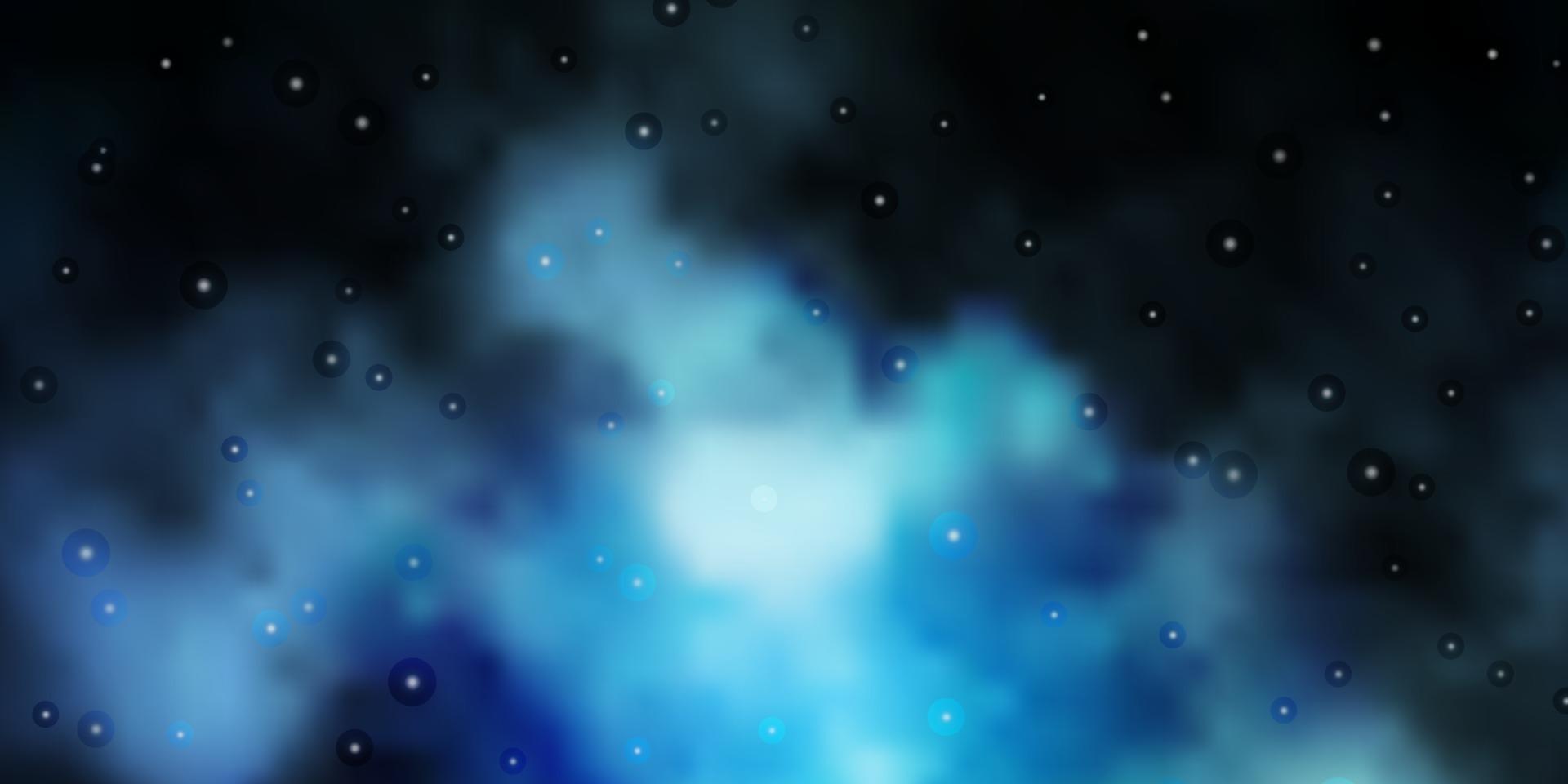 Dark BLUE vector texture with beautiful stars.