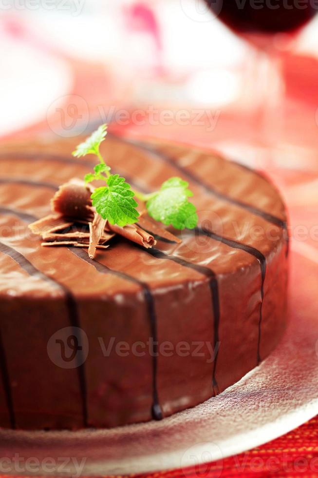 Chocolate glazed cake photo