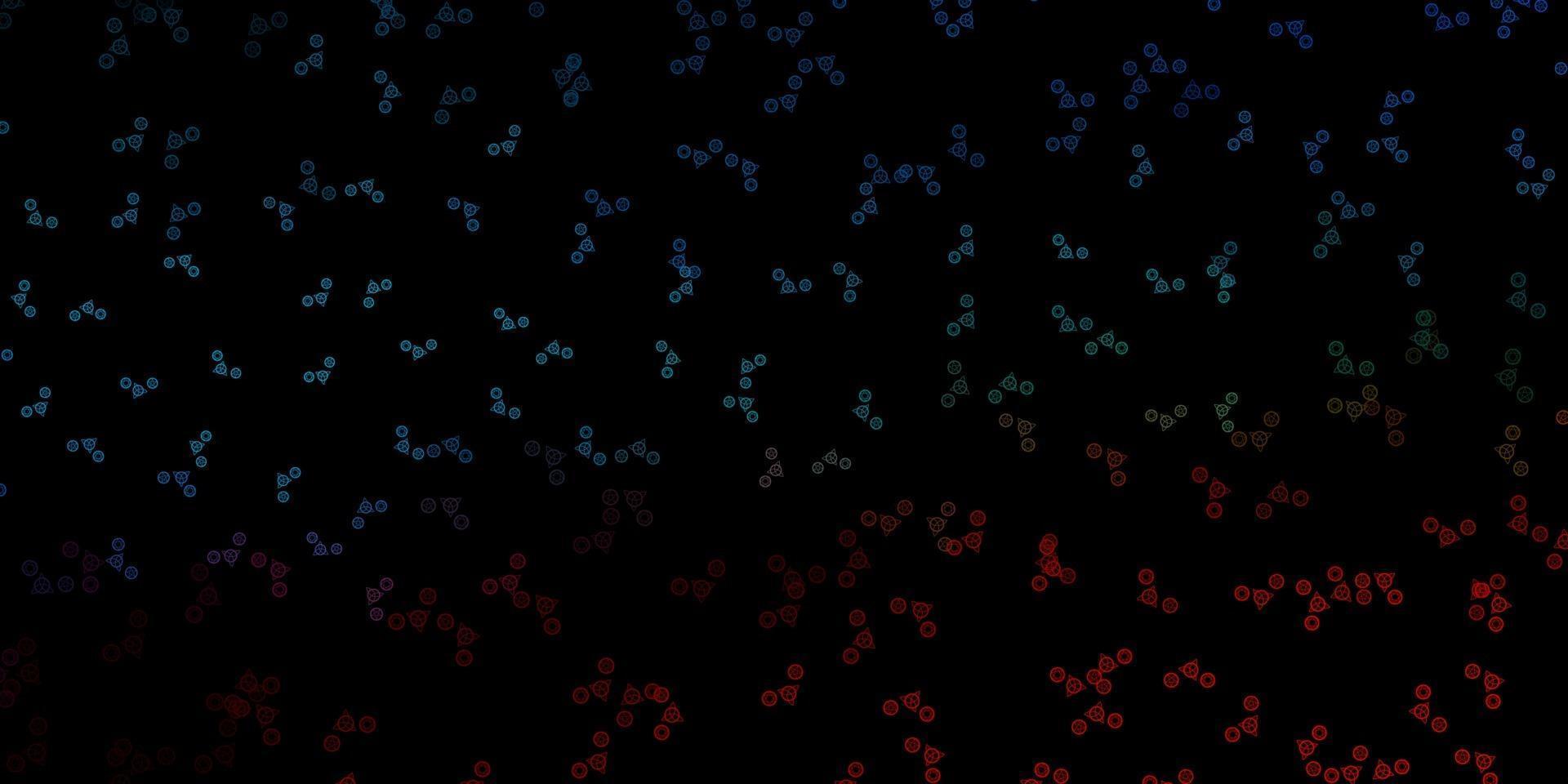 Dark Blue, Red vector pattern with magic elements.