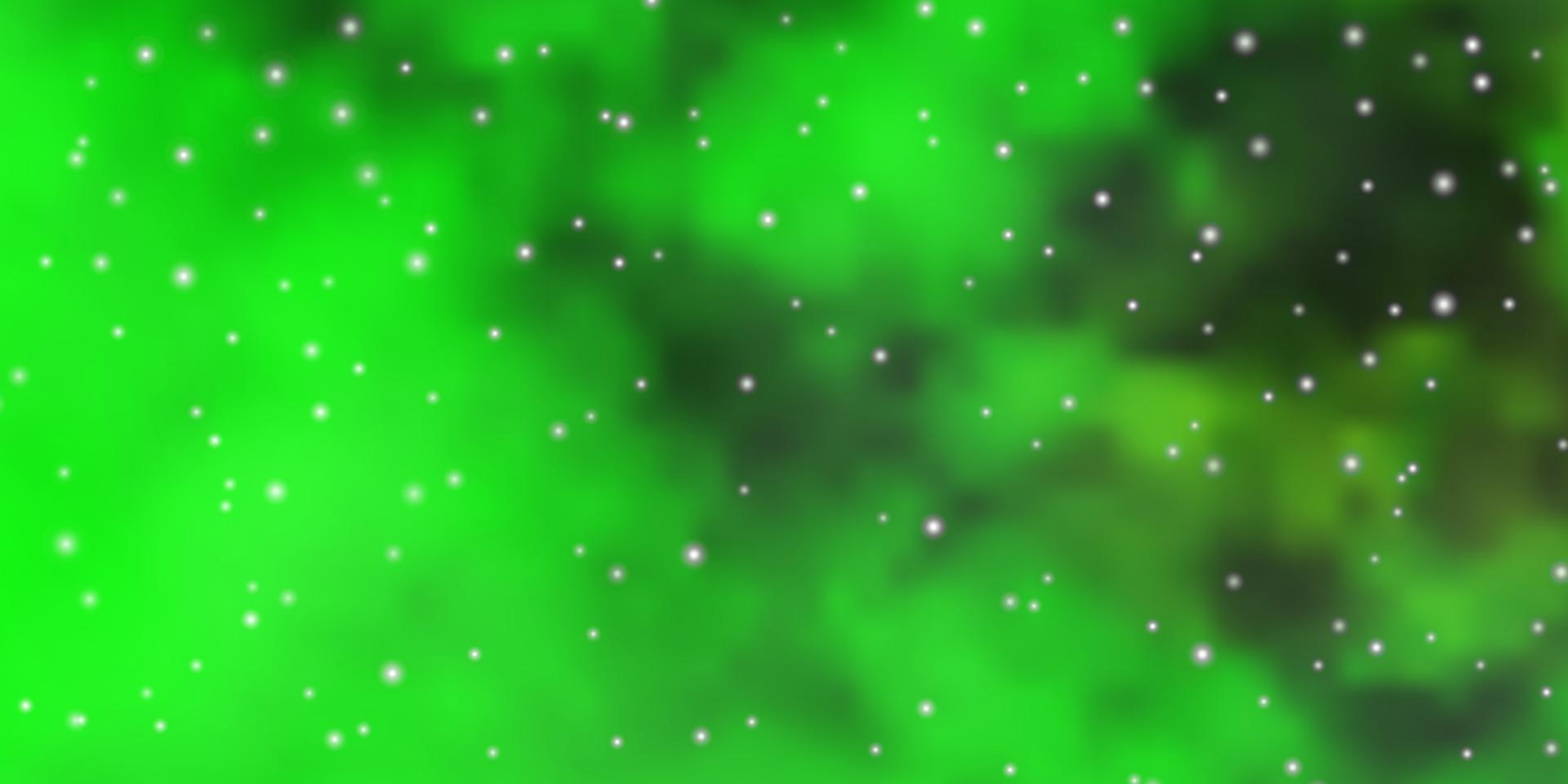 Fondo de vector verde claro, amarillo con estrellas de colores.