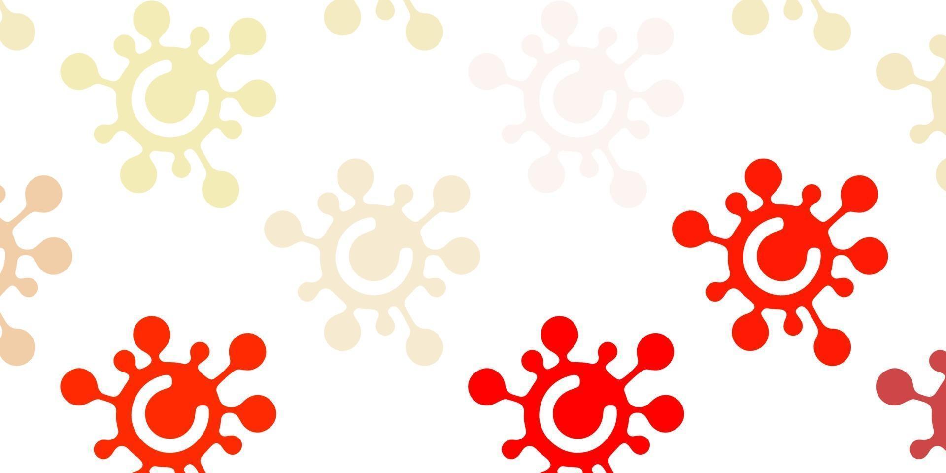 textura de vector rojo, amarillo claro con símbolos de enfermedad.