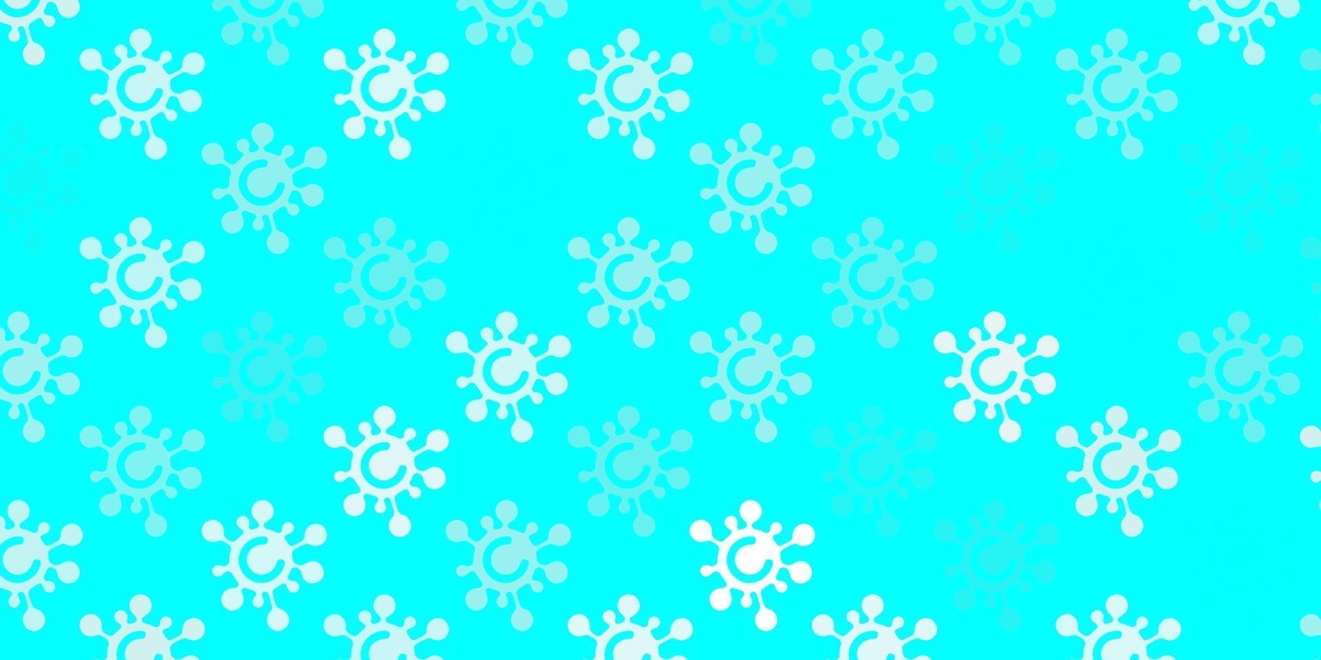 Light Blue, Green vector pattern with coronavirus elements.