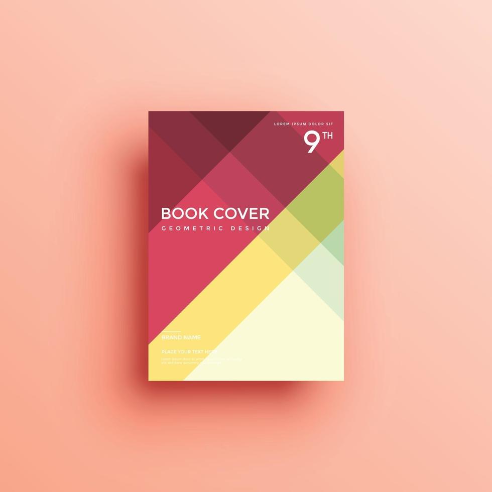 Brochure background with geometric shapes, book cover design vector