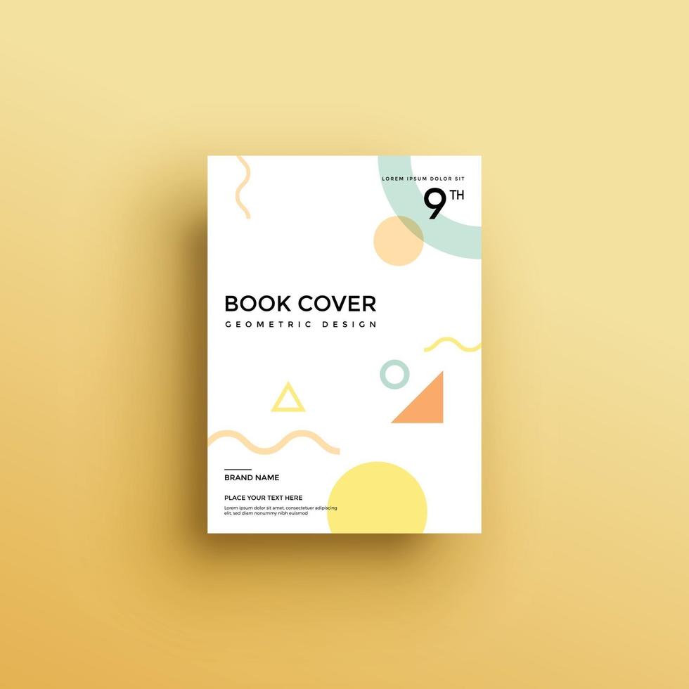 Brochure background with geometric shapes, book cover design vector