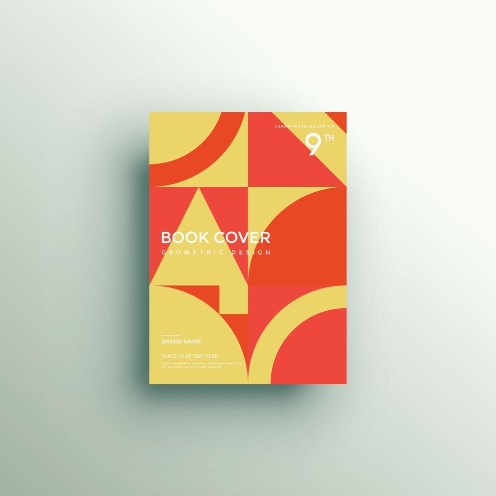 Brochure background with geometric shapes, book cover design vector