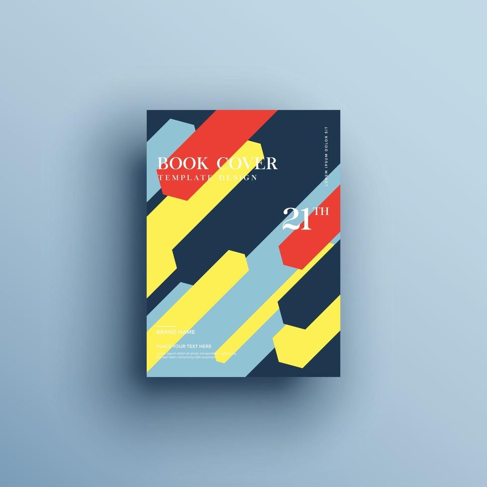 Brochure background with geometric shapes, book cover design vector