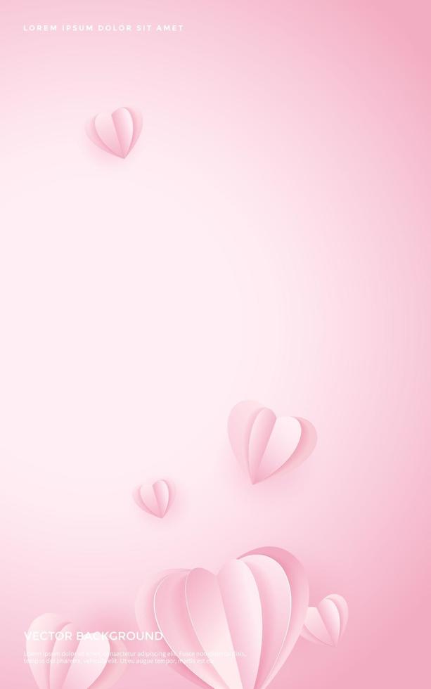 Paper lovely day. Romantic happy valentine paper art. vector