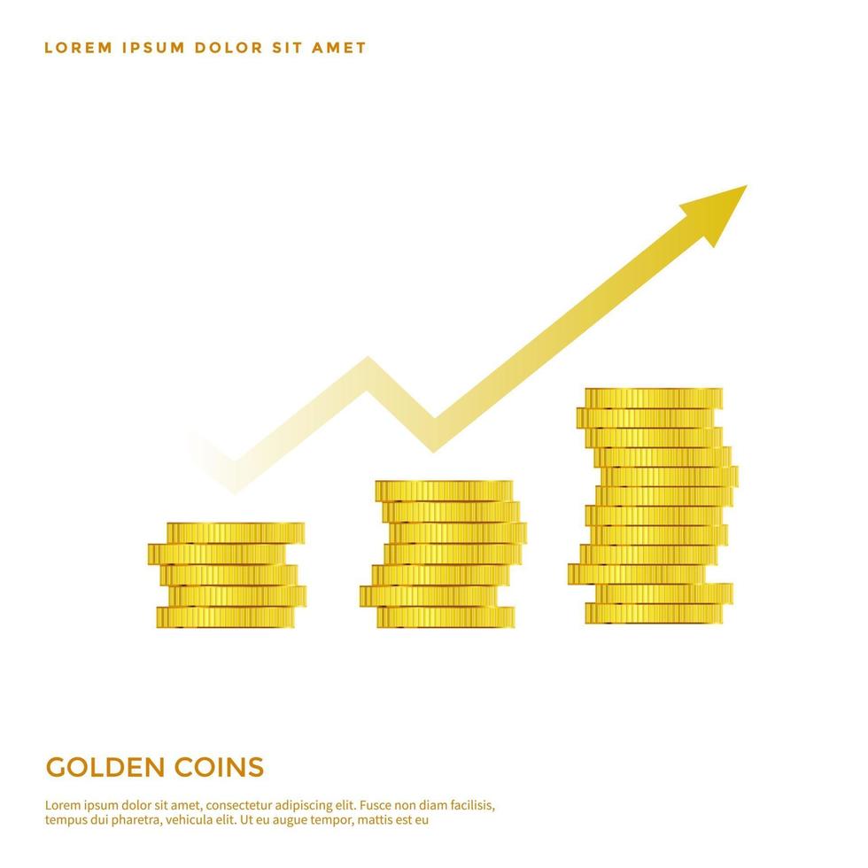 golden coin object, Money background design vector