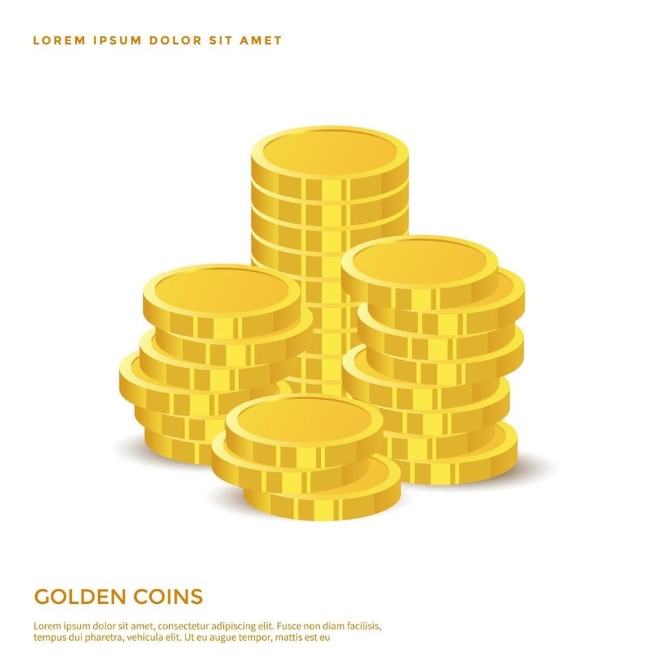 golden coin object, Money background design vector