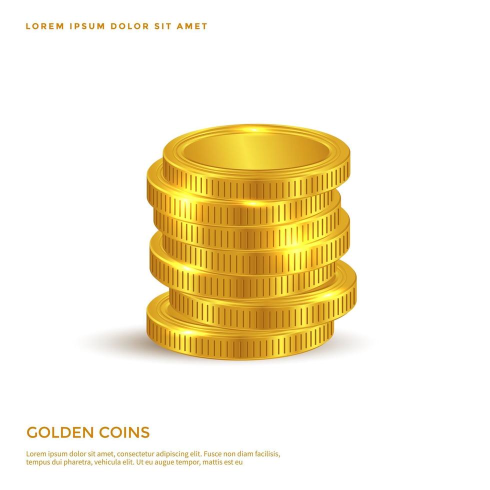 golden coin object, Money background design vector