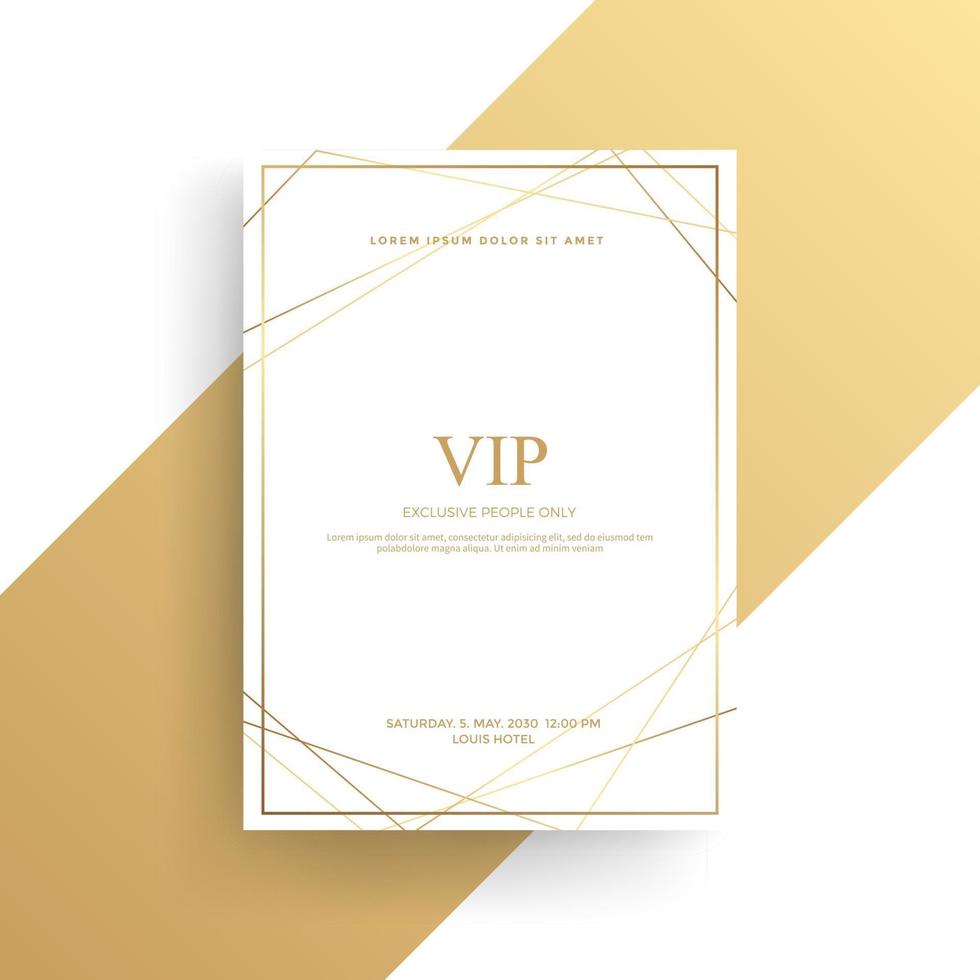 Luxury invitation card design with golden texture vector