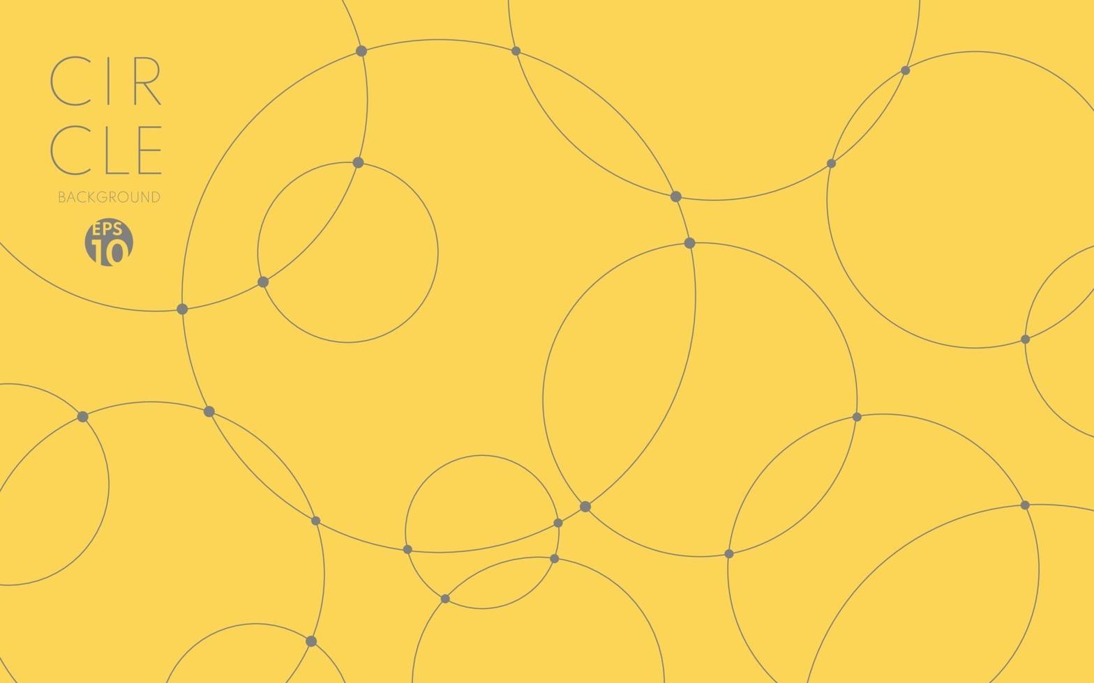 La forma del círculo de la línea negra abstracta se superpone sobre fondo amarillo. vector