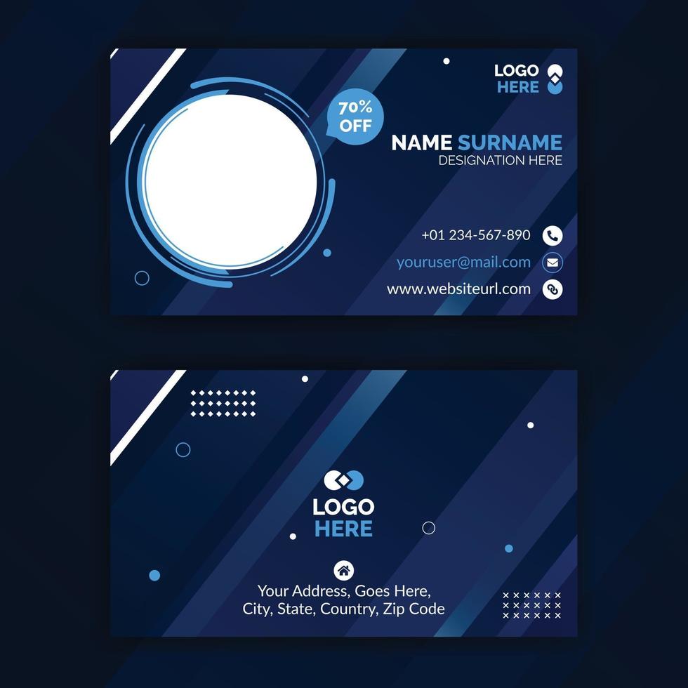 diseño de tarjeta de visita creativa abstracta azul vector