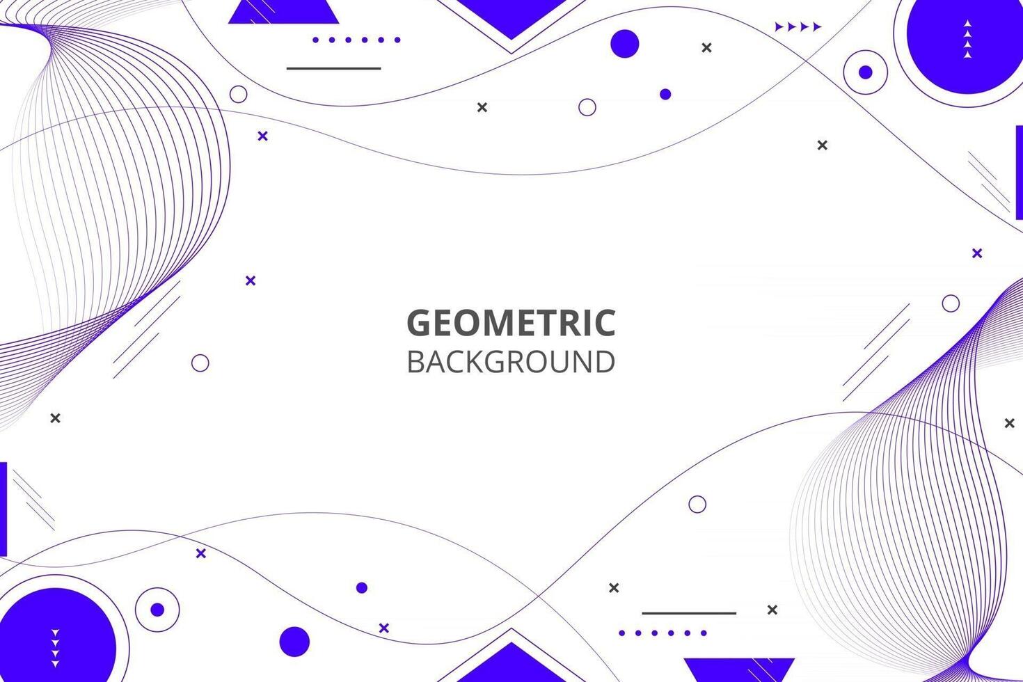 blue abstract geometric shape memphis background vector