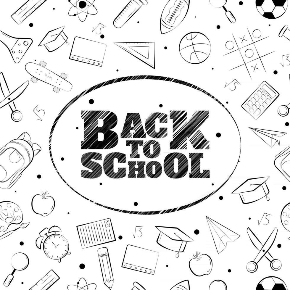 back to school vector patterns seamless background. hand drawn doodle