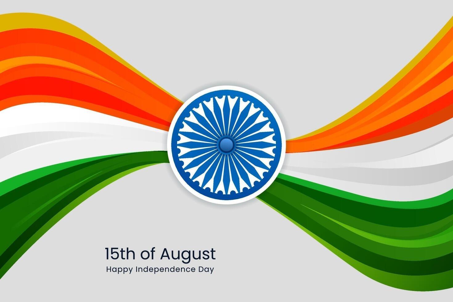 wave indian flag vector illustration for independence day