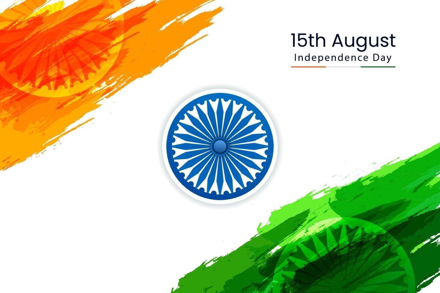 abstract brush effect indian flag illustration for independence day vector