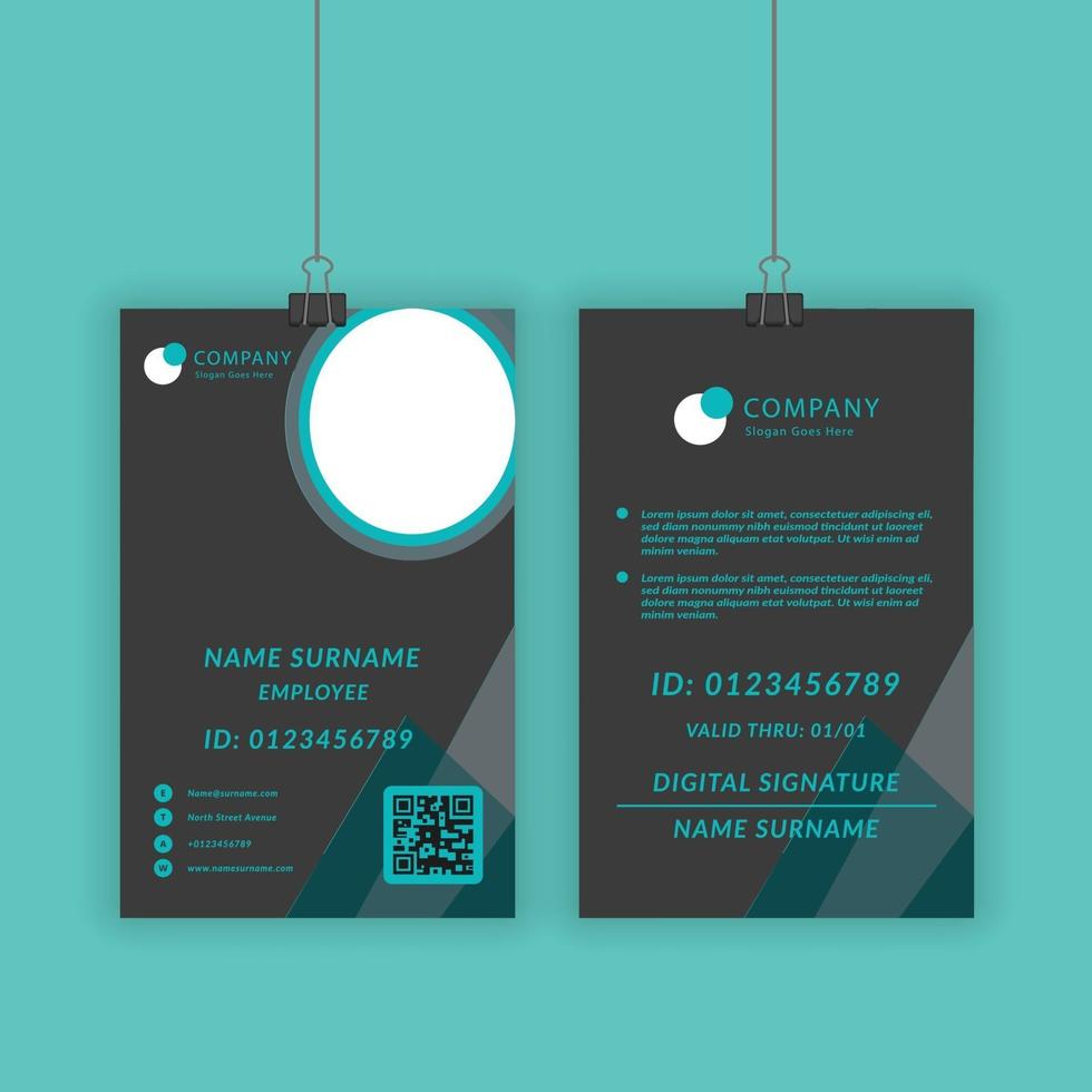 Official ID Card Template in Paste Color Free Vector