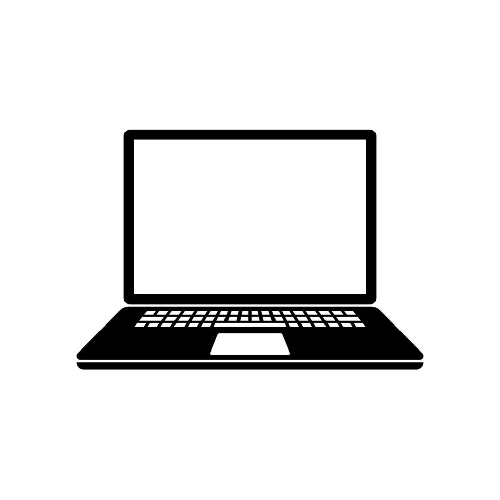 Laptop icon symbol on white background, vector illustration