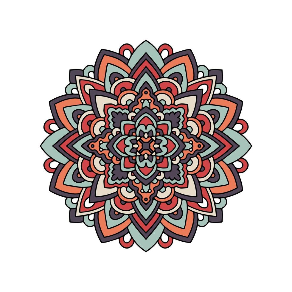 Patrón de mandala de adorno tribal de alfombra india. toalla azteca, esterilla de yoga. vector