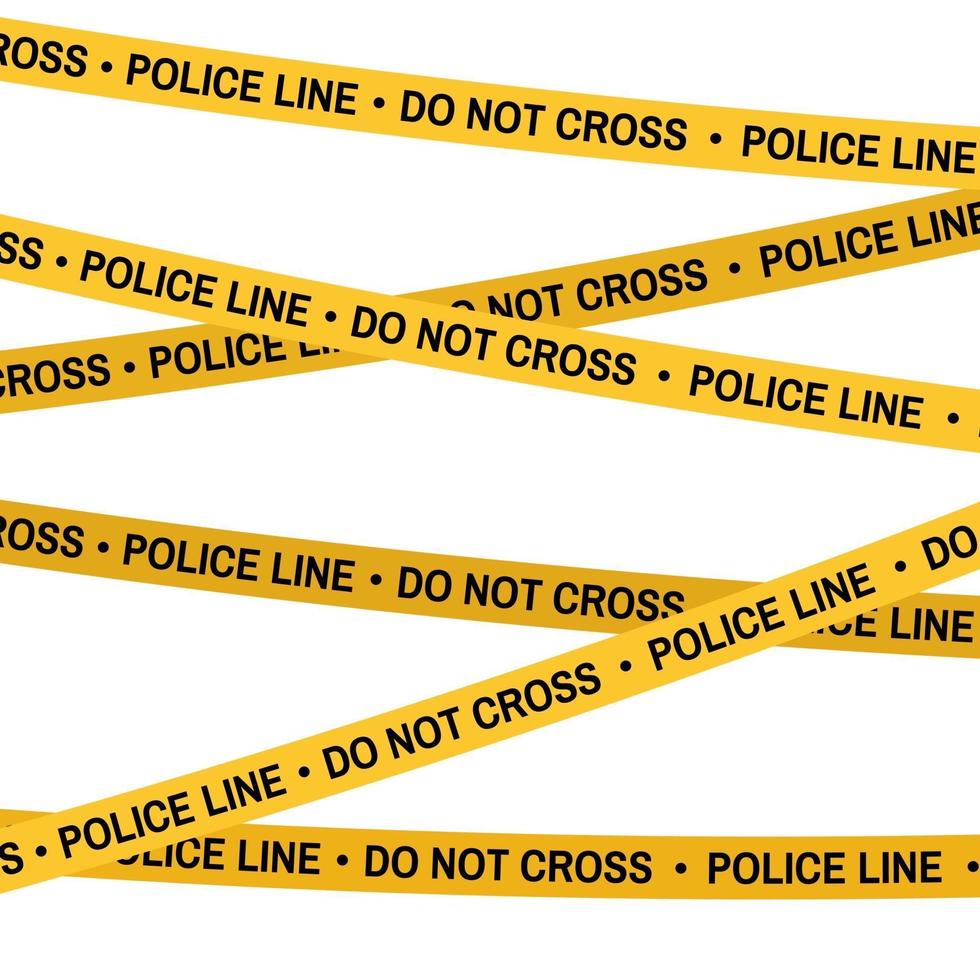 Crime scene yellow tape, police line Do Not Cross tape vector