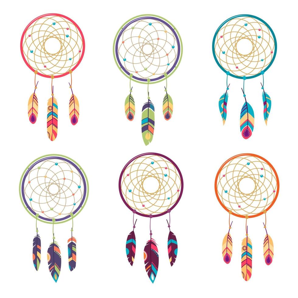 Ethnic set, tribal amulet. American Indians traditional symbol. vector