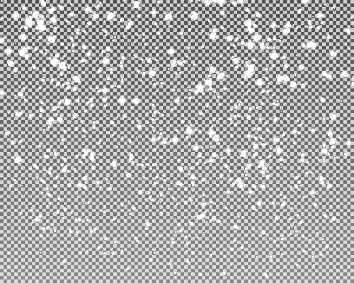 Realistic falling snowflakes. Isolated on transparent background vector
