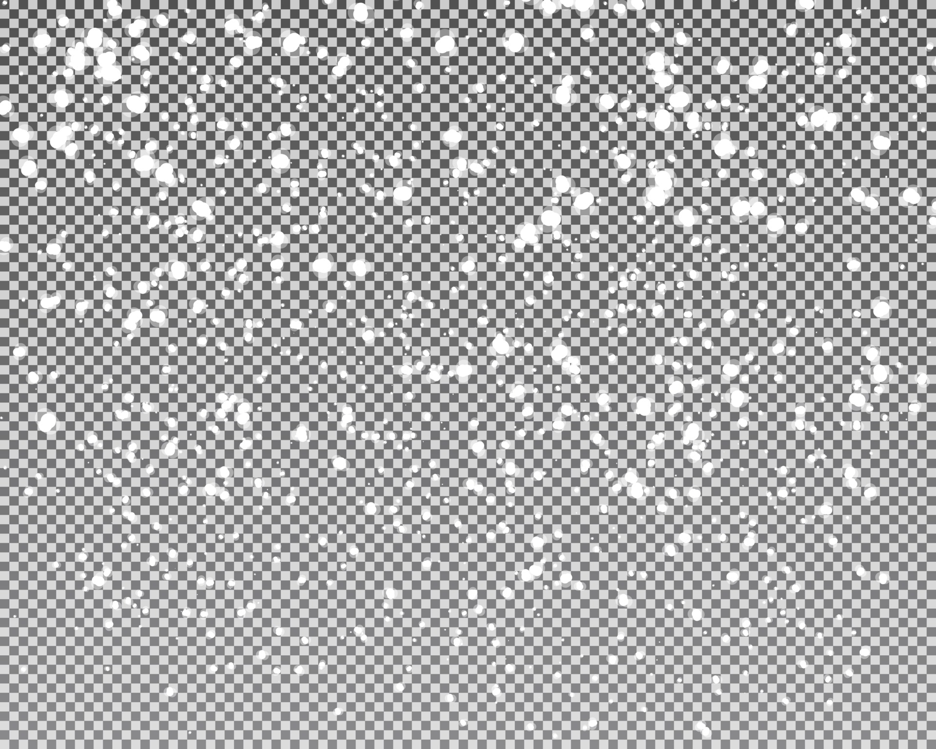 Realistic falling snowflakes. Isolated on transparent background