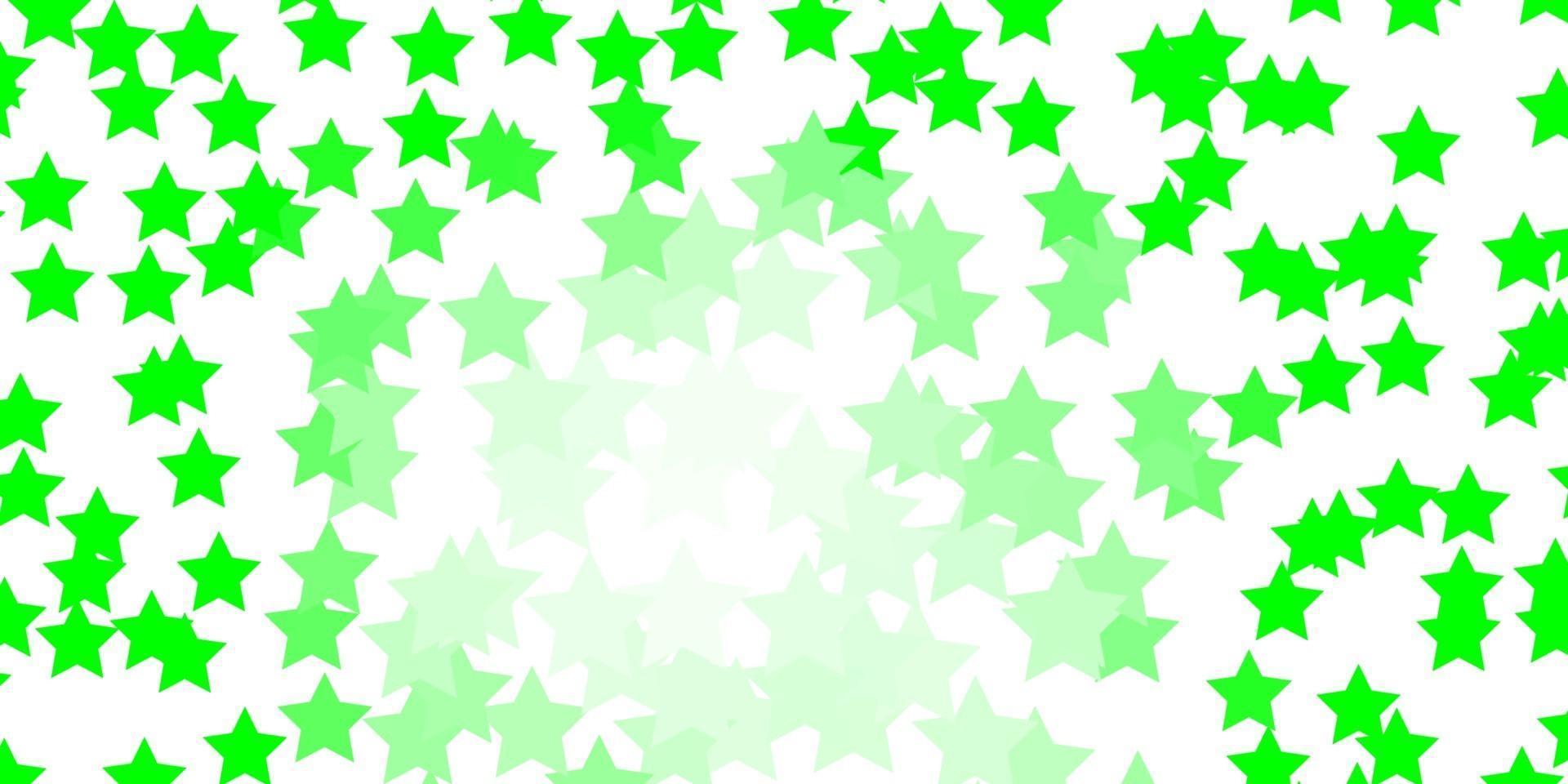 patrón de vector verde claro con estrellas abstractas.