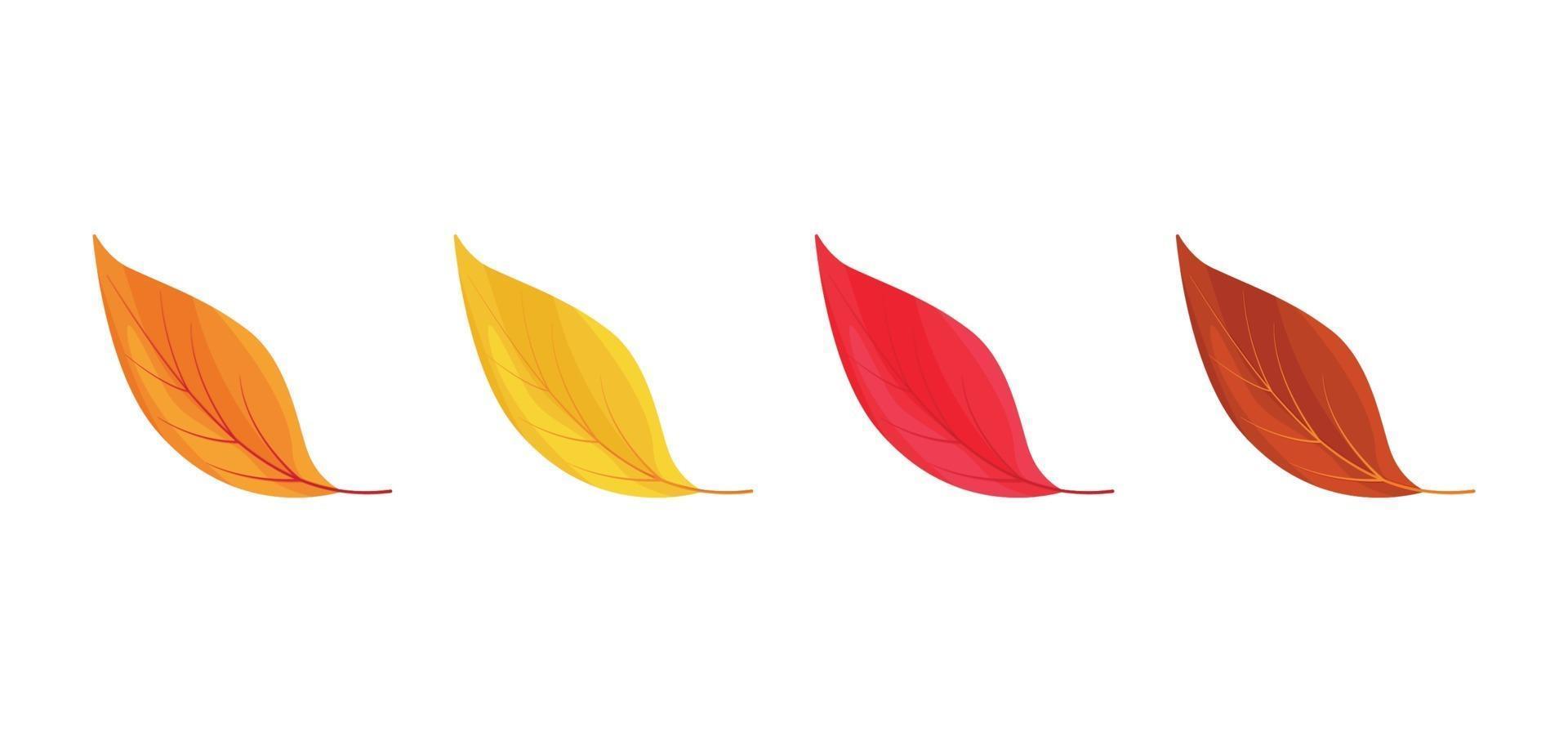 Autumn leaves icons isolated on white background vector