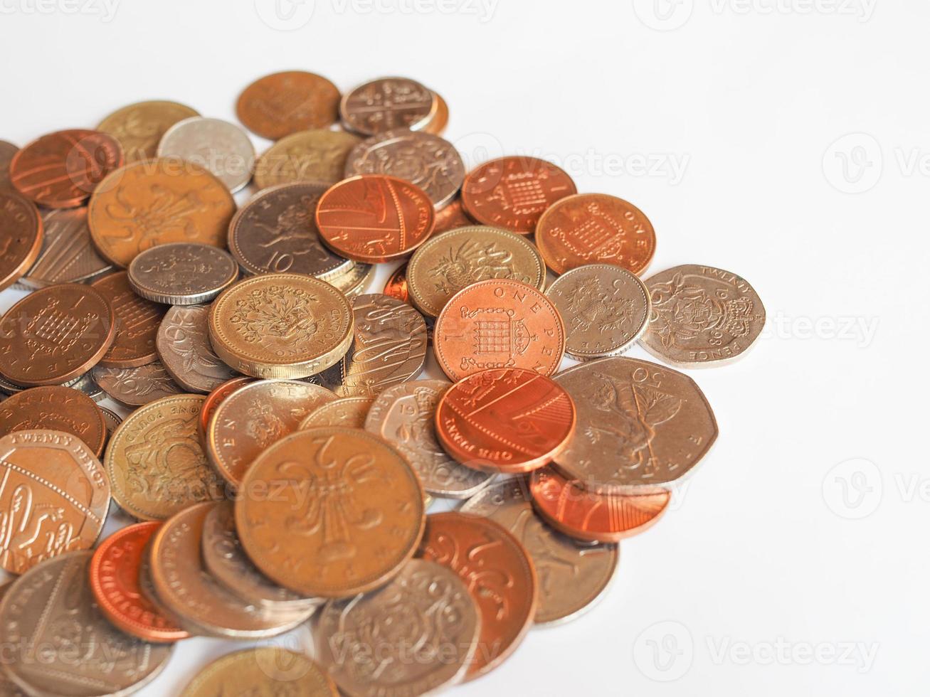 monedas de libra, reino unido foto