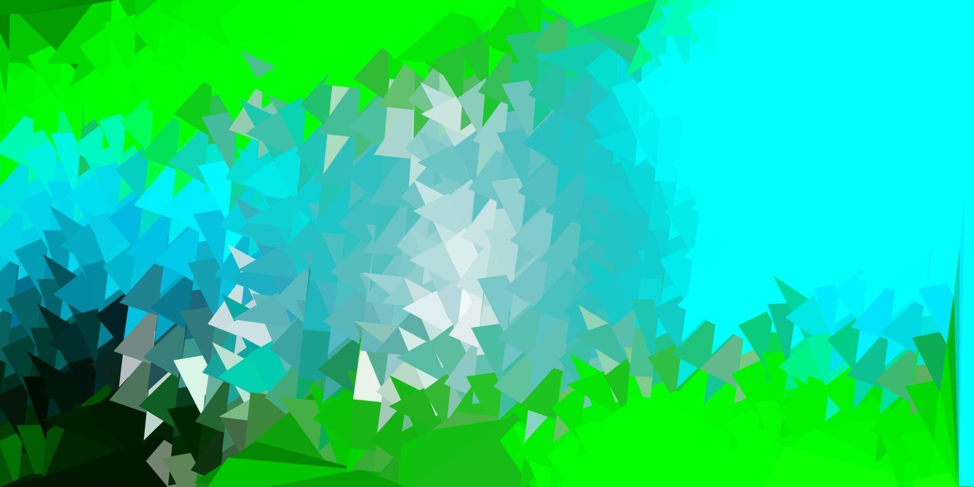 Light blue, green vector triangle mosaic pattern.