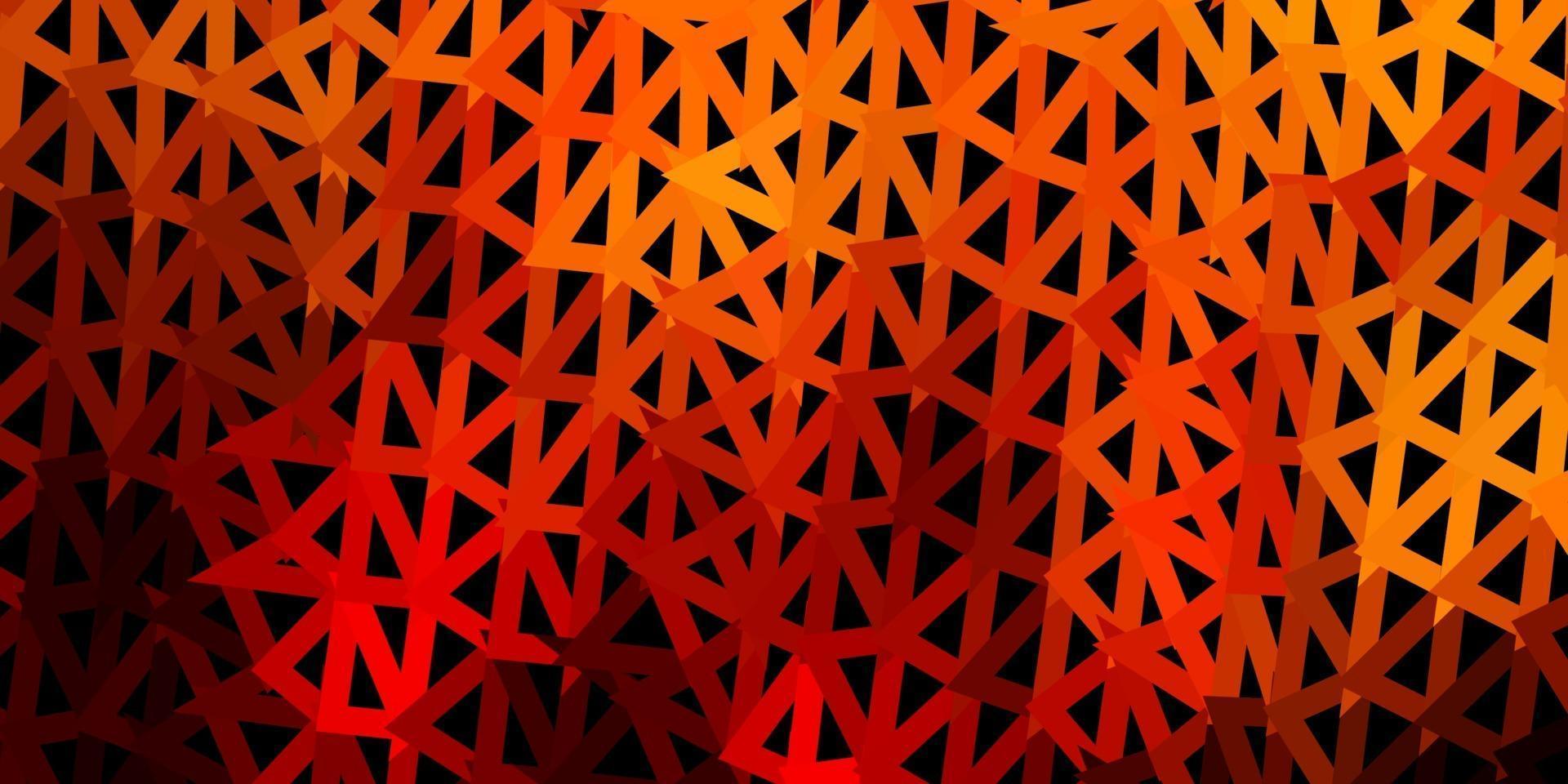 Dark yellow vector triangle mosaic backdrop.