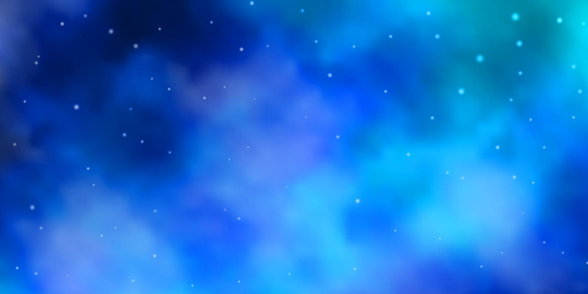 Dark BLUE vector background with colorful stars.